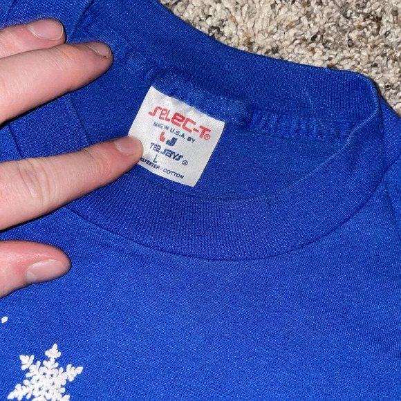 Vintage Single Stitch Pepsi Shirt‎ Blue Mens L Holiday Promo Snack Promo Tee 90s - Picture 3 of 7